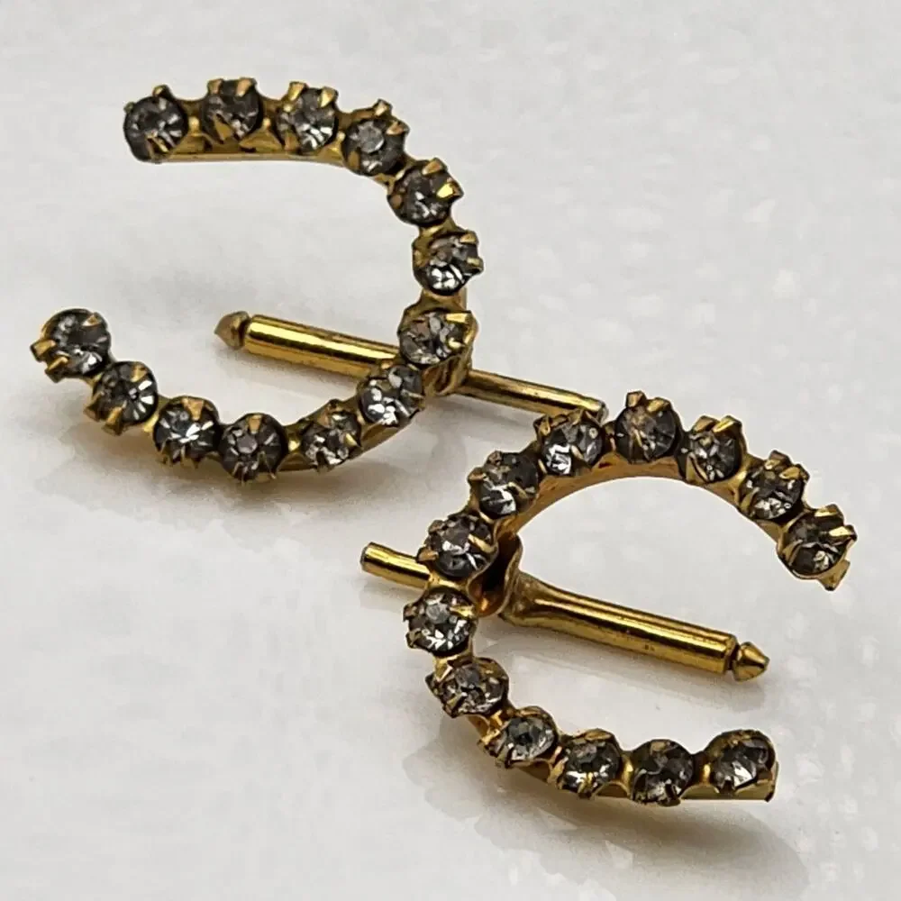Antique Vintage Gold Horseshoe Cufflink Shirt Studs